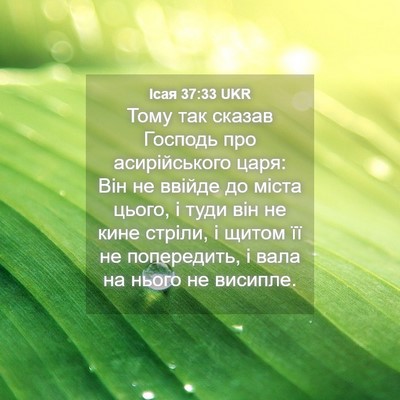 Picture 04 - Ісая 37:33 UKR - Тому так сказав Господь - Bible Verse Picture