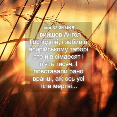 Picture 04 - Ісая 37:36 UKR - І вийшов Ангол Господній, і - Bible Verse Picture