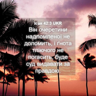 Picture 04 - Ісая 42:3 UKR - Він очеретини надломленої - Bible Verse Picture