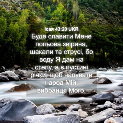 Picture 04 - Ісая 43:20 UKR - Буде славити Мене польова - Bible Verse Picture