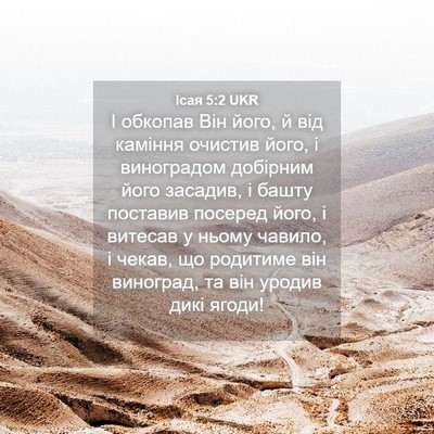 Picture 04 - Ісая 5:2 UKR - І обкопав Він його, й від - Bible Verse Picture