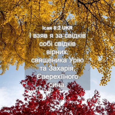 Picture 04 - Ісая 8:2 UKR - І взяв я за свідків собі - Bible Verse Picture