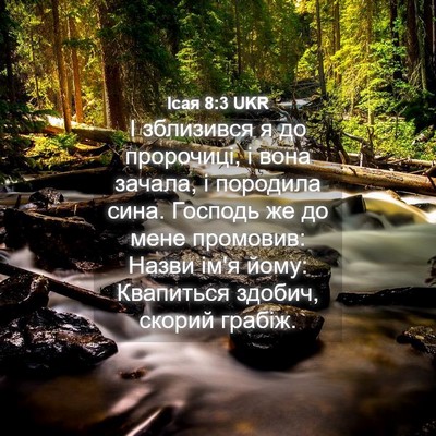 Picture 04 - Ісая 8:3 UKR - І зблизився я до пророчиці, - Bible Verse Picture