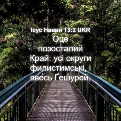 Picture 04 - Ісус Навин 13:2 UKR - Оце позосталий Край: усі - Bible Verse Picture