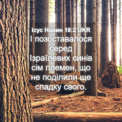 Picture 04 - Ісус Навин 18:2 UKR - І позоставалося серед - Bible Verse Picture