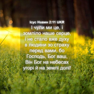 Picture 04 - Ісус Навин 2:11 UKR - І чули ми це, і зомліло наше - Bible Verse Picture