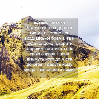 Picture 04 - Ісус Навин 20:4 UKR - І втече він до одного з тих - Bible Verse Picture