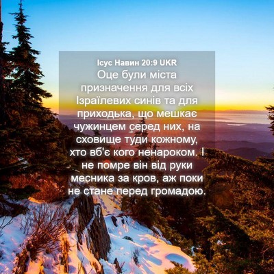 Picture 04 - Ісус Навин 20:9 UKR - Оце були міста призначення - Bible Verse Picture