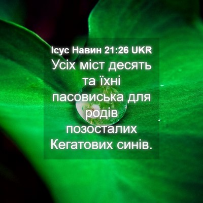 Picture 04 - Ісус Навин 21:26 UKR - Усіх міст десять та їхні - Bible Verse Picture