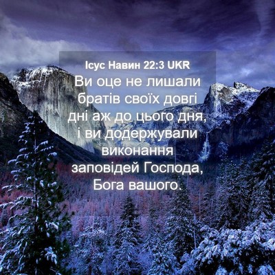 Picture 04 - Ісус Навин 22:3 UKR - Ви оце не лишали братів - Bible Verse Picture