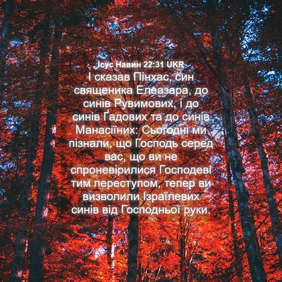 Picture 04 - Ісус Навин 22:31 UKR - І сказав Пінхас, син - Bible Verse Picture