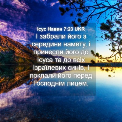 Picture 04 - Ісус Навин 7:23 UKR - І забрали його з середини - Bible Verse Picture