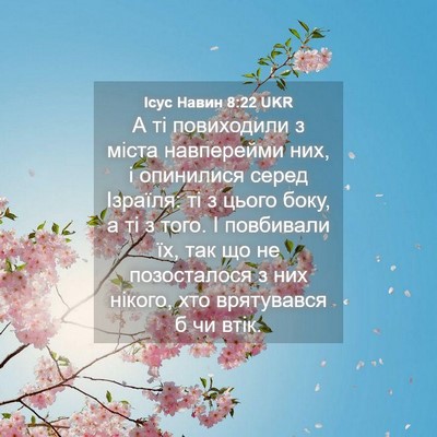 Picture 04 - Ісус Навин 8:22 UKR - А ті повиходили з міста - Bible Verse Picture