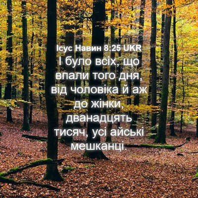Picture 04 - Ісус Навин 8:25 UKR - І було всіх, що впали того - Bible Verse Picture