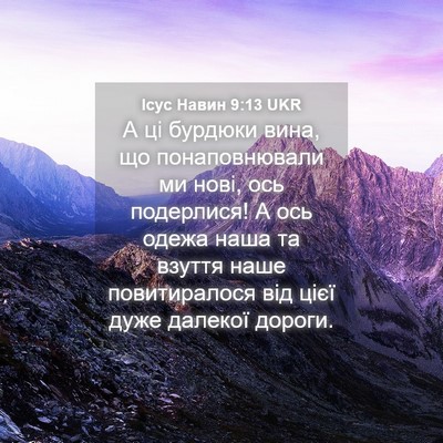 Picture 04 - Ісус Навин 9:13 UKR - А ці бурдюки вина, що - Bible Verse Picture