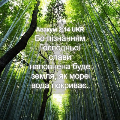 Picture 04 - Авакум 2:14 UKR - Бо пізнанням Господньої - Bible Verse Picture