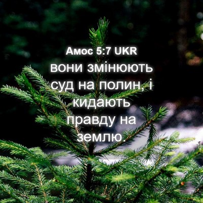 Picture 04 - Амос 5:7 UKR - вони змінюють суд на полин, - Bible Verse Picture