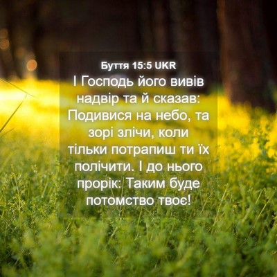 Picture 04 - Буття 15:5 UKR - І Господь його вивів - Bible Verse Picture