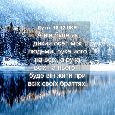 Picture 04 - Буття 16:12 UKR - А він буде як дикий осел - Bible Verse Picture