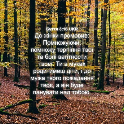 Picture 04 - Буття 3:16 UKR - До жінки промовив: - Bible Verse Picture