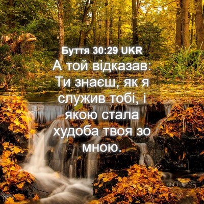 Picture 04 - Буття 30:29 UKR - А той відказав: Ти знаєш, як - Bible Verse Picture