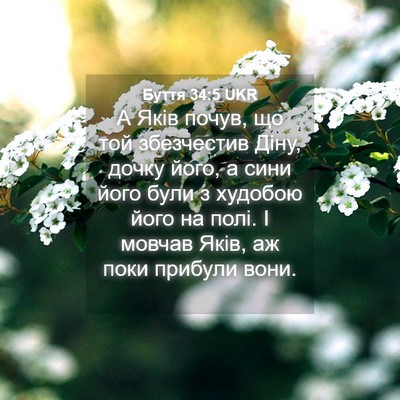 Picture 04 - Буття 34:5 UKR - А Яків почув, що той - Bible Verse Picture