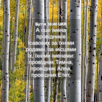 Picture 04 - Буття 36:40 UKR - А оце імена провідників - Bible Verse Picture