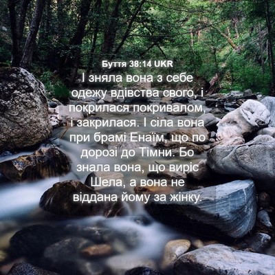 Picture 04 - Буття 38:14 UKR - І зняла вона з себе одежу - Bible Verse Picture