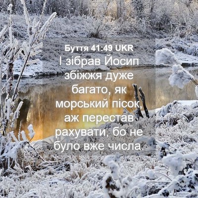 Picture 04 - Буття 41:49 UKR - І зібрав Йосип збіжжя дуже - Bible Verse Picture