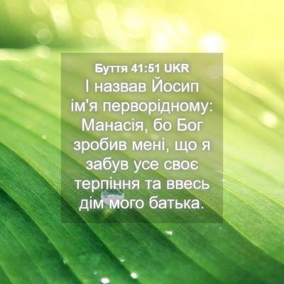 Picture 04 - Буття 41:51 UKR - І назвав Йосип ім'я - Bible Verse Picture