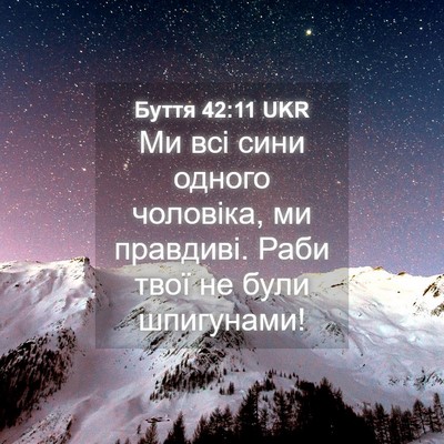 Picture 04 - Буття 42:11 UKR - Ми всі сини одного - Bible Verse Picture