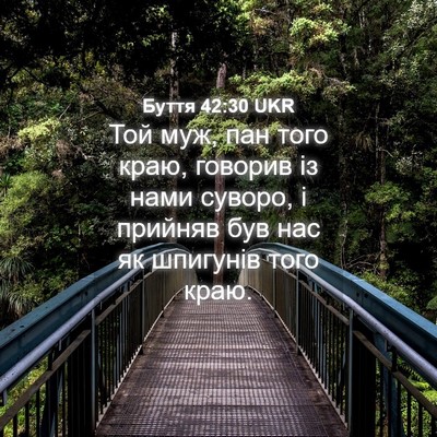 Picture 04 - Буття 42:30 UKR - Той муж, пан того краю, - Bible Verse Picture
