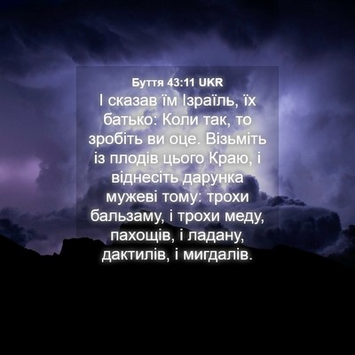 Picture 04 - Буття 43:11 UKR - І сказав їм Ізраїль, їх - Bible Verse Picture