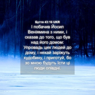 Picture 04 - Буття 43:16 UKR - І побачив Йосип Веніямина - Bible Verse Picture