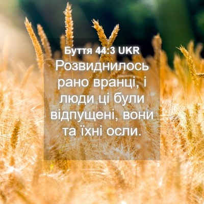 Picture 04 - Буття 44:3 UKR - Розвиднилось рано вранці, - Bible Verse Picture