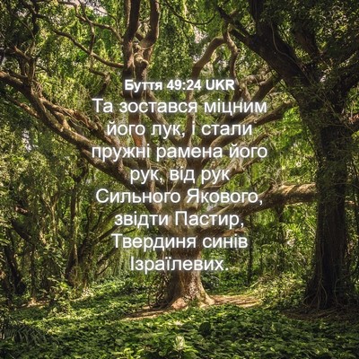 Picture 04 - Буття 49:24 UKR - Та зостався міцним його - Bible Verse Picture