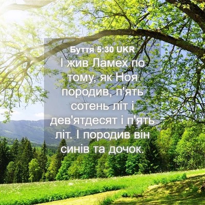 Picture 04 - Буття 5:30 UKR - І жив Ламех по тому, як Ноя - Bible Verse Picture