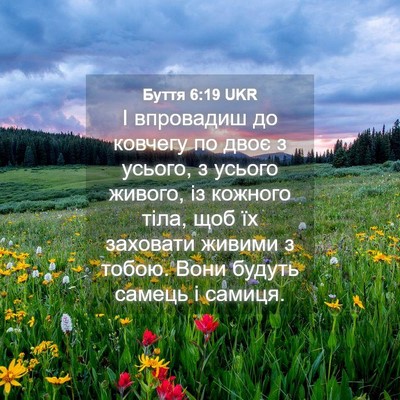 Picture 04 - Буття 6:19 UKR - І впровадиш до ковчегу по - Bible Verse Picture