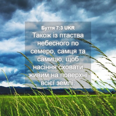 Picture 04 - Буття 7:3 UKR - Також із птаства небесного - Bible Verse Picture
