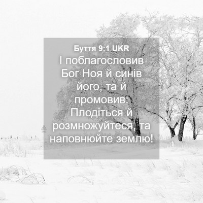 Picture 04 - Буття 9:1 UKR - І поблагословив Бог Ноя й - Bible Verse Picture