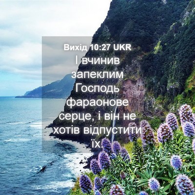 Picture 04 - Вихід 10:27 UKR - І вчинив запеклим Господь - Bible Verse Picture