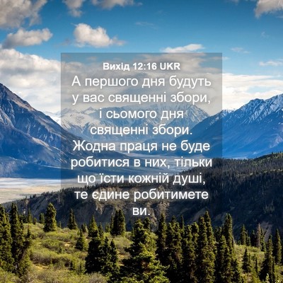 Picture 04 - Вихід 12:16 UKR - А першого дня будуть у вас - Bible Verse Picture