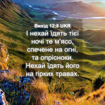 Picture 04 - Вихід 12:8 UKR - І нехай їдять тієї ночі те - Bible Verse Picture