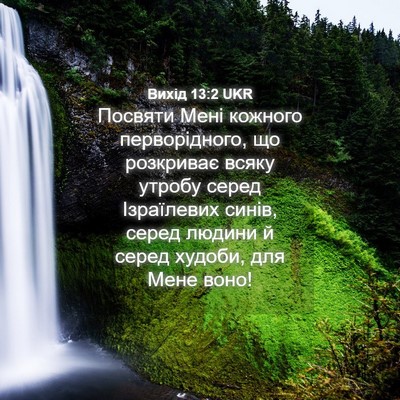 Picture 04 - Вихід 13:2 UKR - Посвяти Мені кожного - Bible Verse Picture
