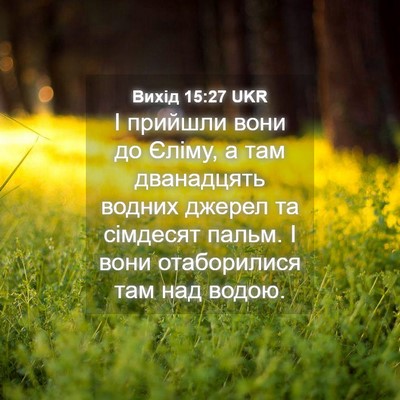Picture 04 - Вихід 15:27 UKR - І прийшли вони до Єліму, а - Bible Verse Picture