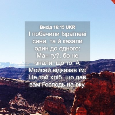Picture 04 - Вихід 16:15 UKR - І побачили Ізраїлеві сини, - Bible Verse Picture