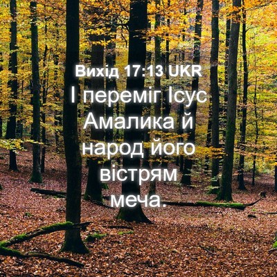 Picture 04 - Вихід 17:13 UKR - І переміг Ісус Амалика й - Bible Verse Picture