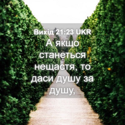 Picture 04 - Вихід 21:23 UKR - А якщо станеться нещастя, - Bible Verse Picture
