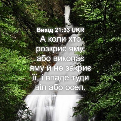 Picture 04 - Вихід 21:33 UKR - А коли хто розкриє яму, або - Bible Verse Picture