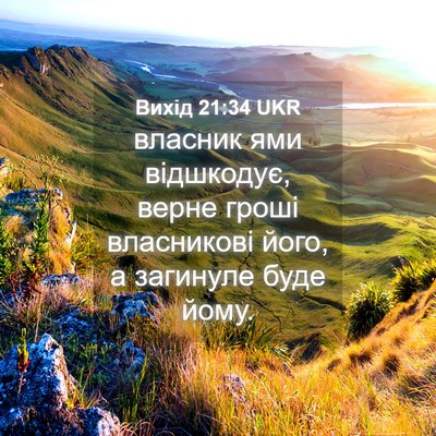 Picture 04 - Вихід 21:34 UKR - власник ями відшкодує, - Bible Verse Picture